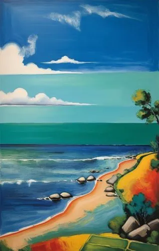 beach landscape,coastal landscape,landscape with sea,sea landscape,seascape,hualalai,Art,Artistic Painting,Artistic Painting 39