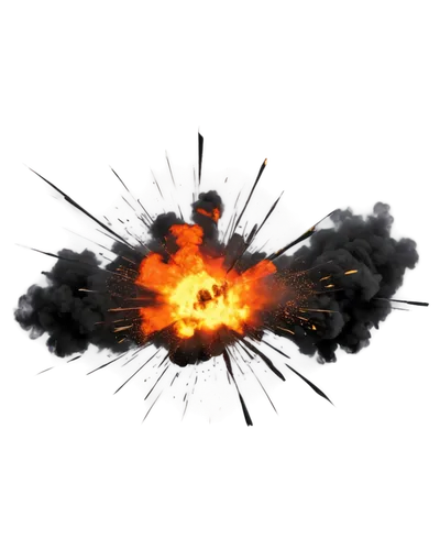 Explosion, dynamic movement, smoke particles, fireball, shockwave, debris scattering, loud sound effect, detailed texture, realistic lighting, cinematic composition, 3D rendering, dramatic atmosphere,