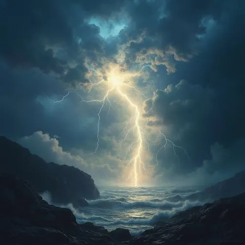 sea storm,lightning storm,storm ray,lightning bolt,storms,lightning,stormy sea,storm,thunderclouds,tempestuous,orage,lightning strike,tormenta,thunderstorms,dragonstone,thundershower,storm clouds,stormbringer,lightnings,substorms,Illustration,Realistic Fantasy,Realistic Fantasy 01