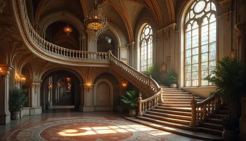 foyer,entrance hall,hallway,staircase,mirogoj,entranceway,royal interior,europe palace,outside staircase,atrium,staircases,stairway,hall,rijksmuseum,orangery,cochere,hall of the fallen,corridor,entryway,rijksmonument,Photography,General,Realistic