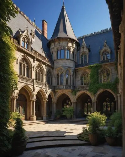 hotel de cluny,zelenay,metz,solesmes,balliol,tyntesfield,abbaye de belloc,bourges,hohenzollern castle,yale university,cloister,fairy tale castle sigmaringen,dunrobin castle,maulbronn monastery,carnavalet,mountstuart,chateaux,michaelhouse,chateau,dijon,Illustration,Paper based,Paper Based 05