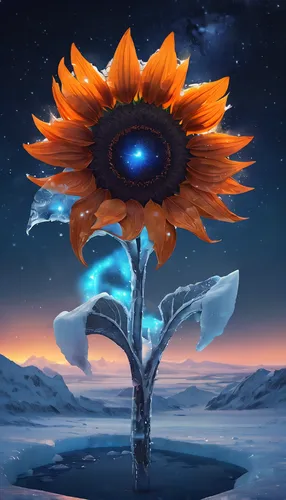 sunroot,sundancer,telos,cosmic flower,sunflower,garrison,desert flower,windbloom,flower in sunset,sun flower,stored sunflower,blu flower,portal,loa,oberon,sunchaser,sunflower field,sunflowers in vase,fallen flower,flowerful desert,Conceptual Art,Fantasy,Fantasy 02