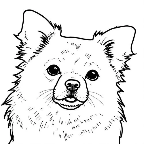 the face of a dog coloring page,dog line art,samoyedic,dog illustration,dog drawing,samoyed,pomeranians,Design Sketch,Design Sketch,Rough Outline