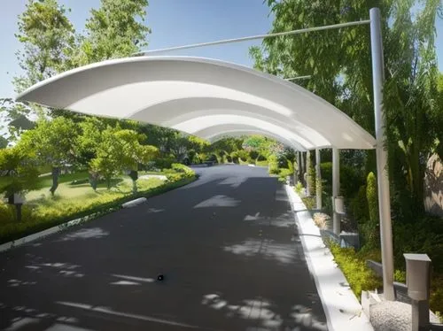 car parking shade,landscape designers sydney,landscape design sydney,walkway,bicycle path,semi circle arch,garden design sydney,bus shelters,underpass,3d rendering,moveable bridge,folding roof,school 