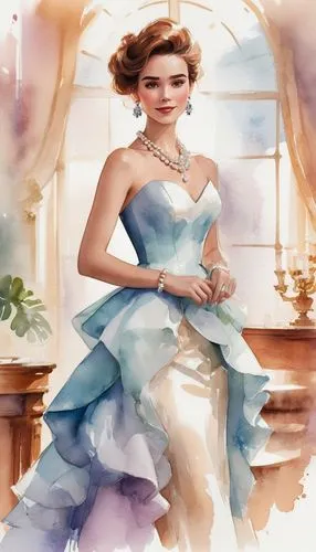 margaery,watercolor women accessory,bridewealth,maxon,margairaz,cendrillon,Illustration,Paper based,Paper Based 25