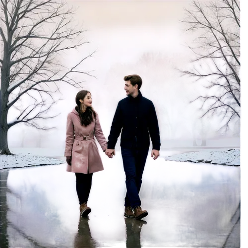 flightless bird,before sunrise,the model of the notebook,the stake,snow scene,winter background,two people,flightless,twilight,beautiful couple,the snow falls,film poster,young couple,love in the mist,romantic scene,twiliight,photo painting,vintage couple silhouette,walk on water,love couple,Illustration,Retro,Retro 16