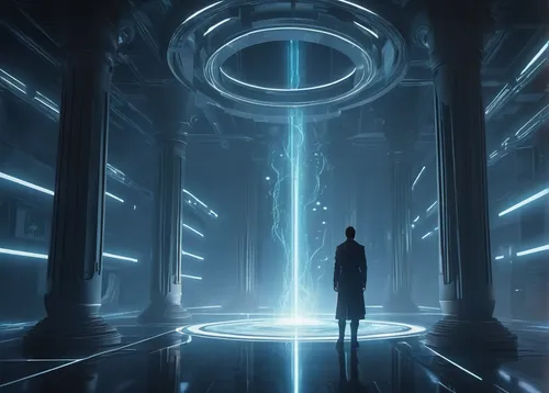 Write a thought-provoking science fiction story where a powerful miracle challenges the beliefs of a religious society.,hall of the fallen,transcendence,portal,the pillar of light,portals,cg artwork,c