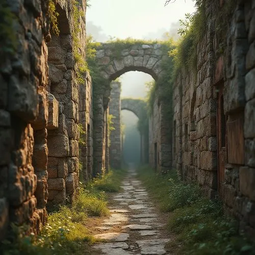 the mystical path,archways,passageways,passageway,passages,ruins,ancient ruins,walled,threshold,archway,roman ruins,doorways,pathway,cryengine,porticus,the path,roman ancient,hall of the fallen,the ruins of the,aqueduct,Photography,General,Realistic