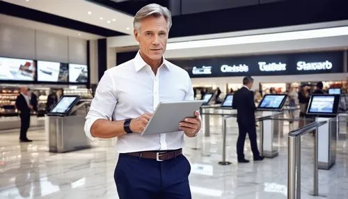 cashier,tablets consumer,payment terminal,stock exchange broker,telepresence,plantronics,aeroports,verifone,attendant,advertising figure,concierges,touchscreens,jeppesen,travelport,digital advertising,airports,cashiering,hotjobs,kiosks,holding ipad,Illustration,American Style,American Style 07