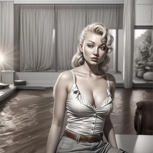 femme fatale,blonde woman,the blonde in the river,retro woman,marilyn,marylyn monroe - female,retro women,merilyn monroe,marylin monroe,retro girl,pin-up girl,vintage angel,retro pin up girl,pin-up model,vintage art,world digital painting,pin-up,50s,vintage woman,50's style