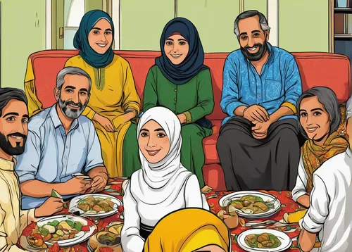 i̇mam bayıldı,eid-al-adha,seven citizens of the country,ramadan,iranian cuisine,family gathering,legume family,harmonious family,international family day,middle-eastern meal,ramazan,iranian nowruz,arrowroot family,ekmek kadayıfı,family dinner,iftar,diverse family,families,middle eastern food,family group,Illustration,Vector,Vector 14