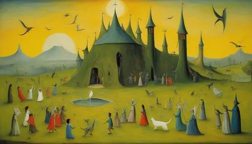 necropolis,marciulionis,conclave,all saints' day,surrealists,collodi,Illustration,Abstract Fantasy,Abstract Fantasy 16