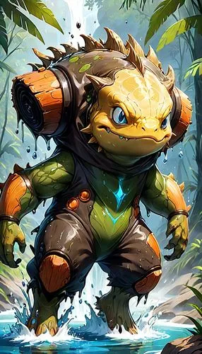 scandia gnome,bulbasaur,water frog,kobold,leopard's bane,komodo,skylander giants,aquatic herb,dwarf armadillo,goki,cynorhodon,frog background,piranha,water turtle,fuel-bowser,chestnut tiger,forest king lion,aquanaut,forest fish,pond turtle,Anime,Anime,General