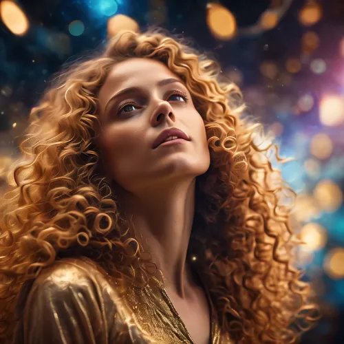 golden crown,mary-gold,merida,digital compositing,golden rain,the enchantress,golden haired,golden color,gold crown,mystical portrait of a girl,retouching,visual effect lighting,golden light,clary,gol