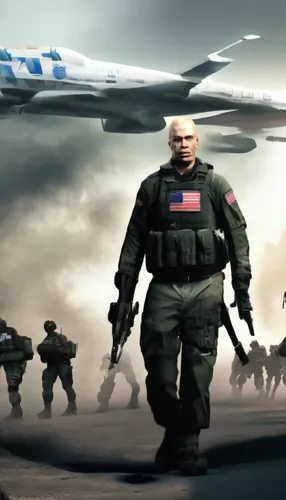 the man is wearing military attire and holding rifle,unsc,kharak,solidus,bsaa,richthofen,markus