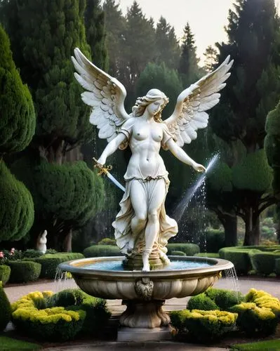 angel statue,the statue of the angel,eros statue,baroque angel,villa d'este,stone angel,Photography,Artistic Photography,Artistic Photography 04