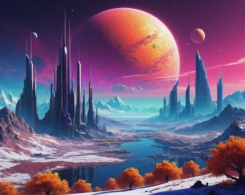 alien planet,futuristic landscape,fantasy landscape,alien world,lunar landscape,barsoom,Conceptual Art,Sci-Fi,Sci-Fi 12