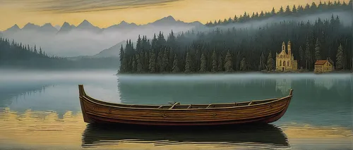 boat landscape,maligne lake,canoes,row boat,emerald lake,rowing-boat,row-boat,wooden boat,fishing float,rowboats,canoe,long-tail boat,rowboat,canoeing,sailing-boat,old wooden boat at sunrise,rowing boat,calm waters,viking ship,row boats,Art,Classical Oil Painting,Classical Oil Painting 28