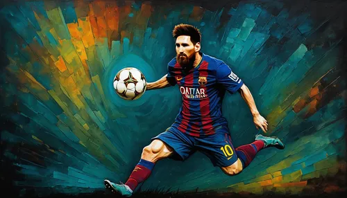 barca,footballer,leo,the leader,soccer player,the fan's background,football player,oil painting on canvas,vector art,edit icon,soccer ball,soccer,barcelona,the ball,king david,vector image,vector graphic,handball player,soccer kick,vector illustration,Illustration,Abstract Fantasy,Abstract Fantasy 19