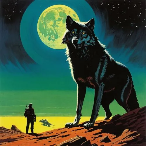 blackwolf,wolfen,howling wolf,constellation wolf,werewolve,wolfman,Conceptual Art,Sci-Fi,Sci-Fi 14