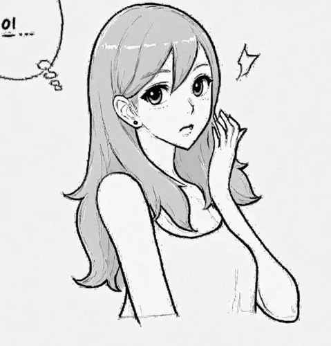 orihime,girl with speech bubble,himuto,mashima,ayase,dowman,worried girl,tying hair,kikkawa,omake,yabuki,momoi,long-haired hihuahua,manara,atsuko,sumire,unflustered,saori,sakiko,fusako,Design Sketch,Design Sketch,Black and white Comic