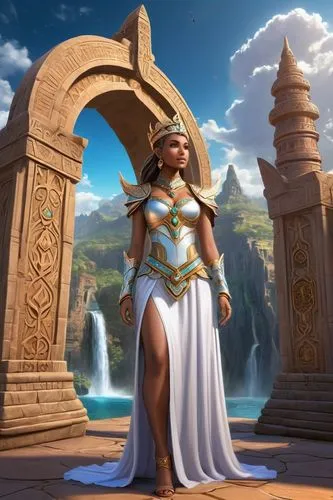 neith,asherah,etheria,kshetra,sumeria,lumidee,Illustration,Realistic Fantasy,Realistic Fantasy 01