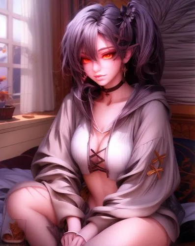 fuki,bathrobe,kimono,mukimono,koto,kitsune,lechona,fallen angel,geisha,pajamas,jiaozi,medusa,gray kitty,hinata,poker primrose,eris,ayu,honmei choco,red eyes,angel