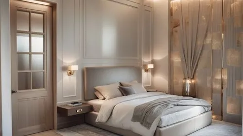 minimalistic bedroom ,a neatly made bed in the middle of a large room,chambre,enfilade,headboards,gournay,guest room,bedchamber,bedroom,rovere,modern room,bedrooms,sleeping room,bellocchio,anastassiad