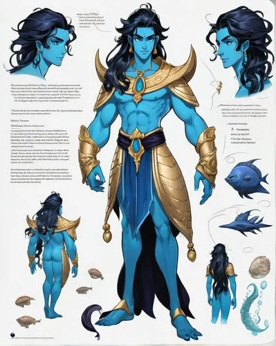 atlantean,sea god,djinn,hurrian,triton,merfolk,Unique,Design,Character Design