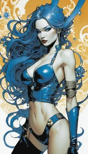 blue enchantress,mystique,fantasy woman,blue snake,holly blue,birds of prey-night,swordswoman,huntress,background ivy,sorceress,dark elf,female warrior,saline,rosa ' amber cover,winterblueher,mean bluish,the enchantress,heroic fantasy,goddess of justice,jasmine blue,Illustration,American Style,American Style 06