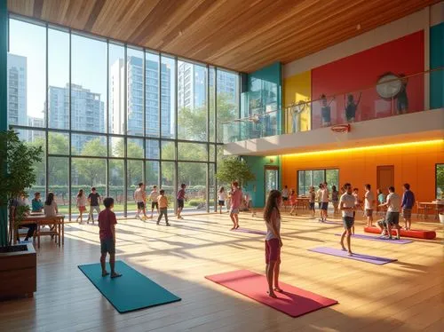 fitness facility,fitness center,yoga mats,fitness room,kripalu,yogis,vinyasa,ashtanga,daylighting,yoga class,surya namaste,renderings,leisure facility,vipassana,yogacara,googleplex,gymnasiums,wellness,sfmoma,eurythmy,Photography,General,Realistic