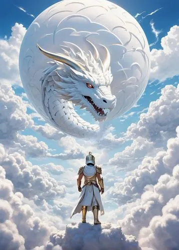 white cloud,big white cloud,heroic fantasy,white clouds,dragon of earth,wyrm,dragon slayer,dragon,cloud,blue sky and white clouds,dragons,clouds - sky,fall from the clouds,fantasy picture,cumulus nimbus,about clouds,white eagle,cloud image,dragon li,sky,Art,Classical Oil Painting,Classical Oil Painting 02