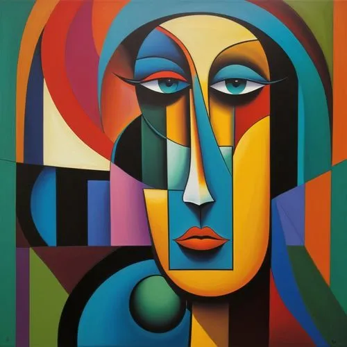 cubist,cubism,cubists,lichenstein,picasso,art deco woman,Art,Artistic Painting,Artistic Painting 33