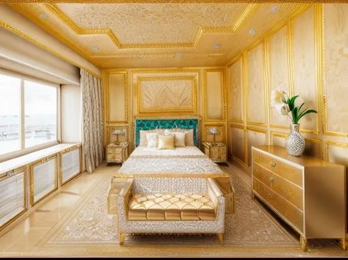 gold wall,ornate room,gold stucco frame,gold paint stroke,yellow wallpaper,great room,gold lacquer,luxury hotel,interior decoration,sleeping room,napoleon iii style,gold paint strokes,luxurious,luxury,gold ornaments,riad,gold castle,canopy bed,luxury property,marble palace,Product Design,Jewelry Design,Europe,Vintage Opulence