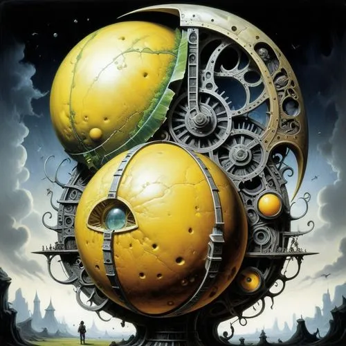 игровое поле для игры Имаджинариум,a surreal painting with a person standing next to a giant clock,clockmaker,clockworks,astrolabes,clockwork,chronometers,clockwatchers,astrolabe,gallifreyan,clockmake