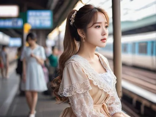 the girl at the station,korea subway,yangzi,south korea subway,yujia,yunxiao,Photography,General,Natural