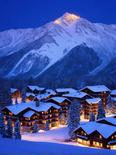 bansko,whistler,alpine village,ski resort,monte-rosa-group,tatra mountains,tyrol,alpine style,vail,mountain village,alpe,alpine region,mountain huts,mont blanc,christmas landscape,south tyrol,carpathians,blue hour,snowy mountains,western tatras,Illustration,American Style,American Style 01