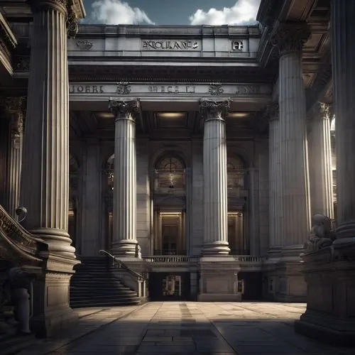 neoclassical,pantheon,threadneedle,ryswick,treasury,saint george's hall,cinquantenaire,gringotts,doric columns,colonnaded,columns,burgtheater,neoclassicism,columned,glyptothek,capitols,palladian,three pillars,pillars,british museum,Conceptual Art,Sci-Fi,Sci-Fi 09