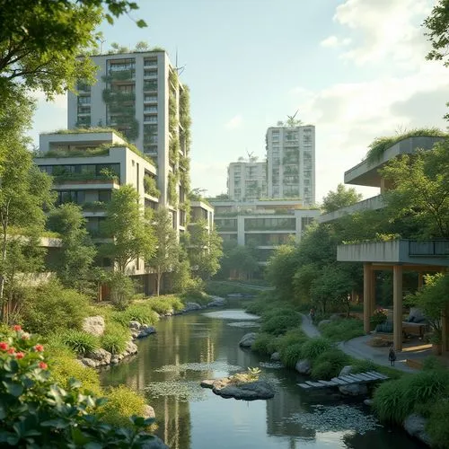 streamwood,biopolis,ecotopia,riverwoods,waterview,sake gardens,huzhou,microdistrict,songdo,evagora,terraformed,rivervale,hurontario,waterplace,uzak,harborfront,bellevue,burnaby,suburbanized,futuristic landscape,Photography,General,Realistic