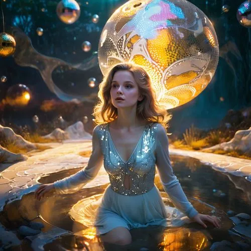 enchanted,alice in wonderland,3d fantasy,cinderella,fairy queen,fantasy picture,fairie,naiad,water nymph,fathom,fantasia,fairy world,faerie,believe in mermaids,nami,amphitrite,glinda,the enchantress,crystal ball-photography,crystal ball,Illustration,Realistic Fantasy,Realistic Fantasy 38