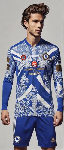 Imagine you're a Chelsea fan describing their football kit with excitement.,bicycle jersey,maillot,sports jersey,cycle polo,christmas mock up,long-sleeve,soccer player,bicycle clothing,ugly christmas 