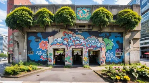 A vibrant and vibrant cityscape comes to life as the new-era Sekai Hang Building showcases a kaleidoscope of towering architecture. The concrete and interior of the building is transformed into a drea