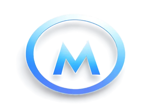 Medical spa logo, modern design, minimalistic style, silver and blue colors, stylized letter "M", circular shape, subtle gradient effect, glossy finish, 3D rendering, central composition, soft focus, 