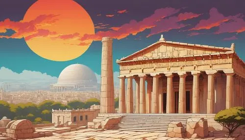 the ancient world,artemis temple,ancient city,greek temple,acropolis,civ,pantheon,scythopolis,petra,barsoom,ethnos,metapontum,ancient rome,civilisations,parnassus,civilizations,odyssey,parthenon,the parthenon,rome 2,Illustration,Paper based,Paper Based 19