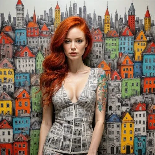 redhair,bodypaint,popart,bodypainting,ginger rodgers,redheads,red head,cool pop art,gingerich,pop art style,city ​​portrait,pop art background,redhead,body painting,redhead doll,pacitti,epica,pop art girl,red hair,johansson