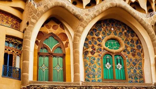 alcazar of seville,iranian architecture,gaudi,persian architecture,the palau de la música catalana,king abdullah i mosque,the hassan ii mosque,guell,islamic architectural,hassan 2 mosque,castle windows,stained glass windows,al nahyan grand mosque,deruta,mosque hassan,park güell,ornamentation,mosques,yasseri,moroccan pattern,Illustration,Retro,Retro 01