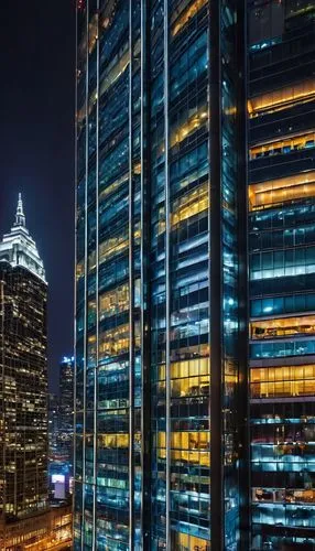 difc,city at night,highmark,sathorn,hudson yards,tall buildings,são paulo,taikoo,commerzbank,light trails,azrieli,ctbuh,dubai marina,skyscrapers,citicorp,office buildings,urban towers,longexposure,klcc,paulista,Illustration,Retro,Retro 06