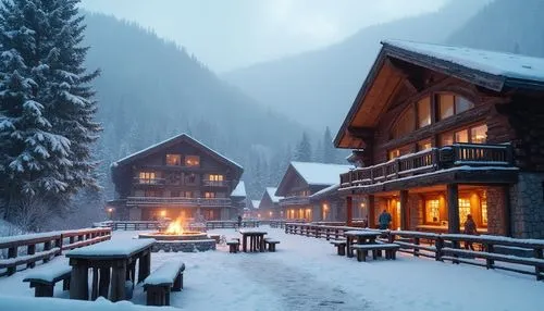 chalet,winter village,winter house,snowy landscape,alpine village,avoriaz,anterselva,house in the mountains,austria,winter wonderland,mountain hut,mountain huts,house in mountains,snow landscape,the cabin in the mountains,winterplace,courchevel,christmas landscape,suiza,ski resort,Photography,General,Realistic