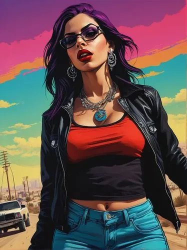 rosa ' amber cover,renegade,rockabella,birds of prey-night,vector illustration,femme fatale,game illustration,sci fiction illustration,retro woman,dusk background,retro women,game art,bad girl,rosa bonita,retro girl,girl with a gun,world digital painting,portrait background,background images,80s,Illustration,Vector,Vector 19