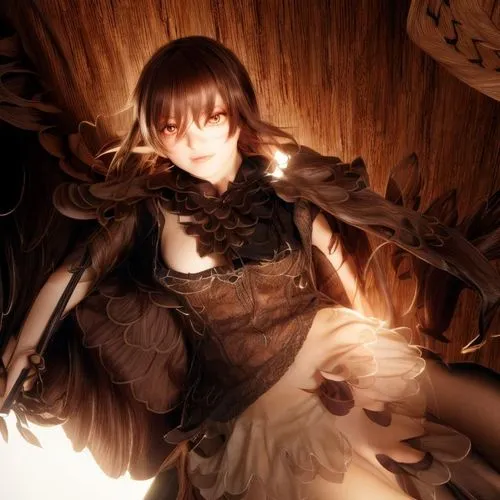 fallen angel,sepia,baroque angel,dollfie,marionette,dark angel,rusalka,female doll,wooden doll,wood angels,gentiana,parasol,dress doll,rem in arabian nights,fae,fairy tale character,angelica,angel,black angel,fantasy girl